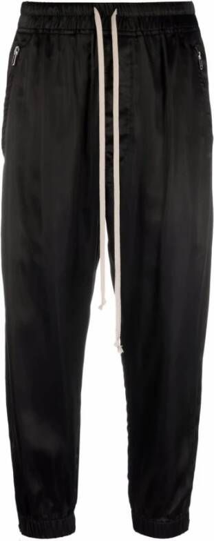Rick Owens Zwarte Korte Wollen Broek met Elastische Tailleband Black Dames