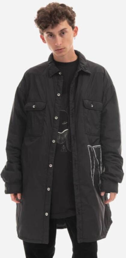 Rick Owens Oversized Outershirt uit de herfst winter 22 collectie Black