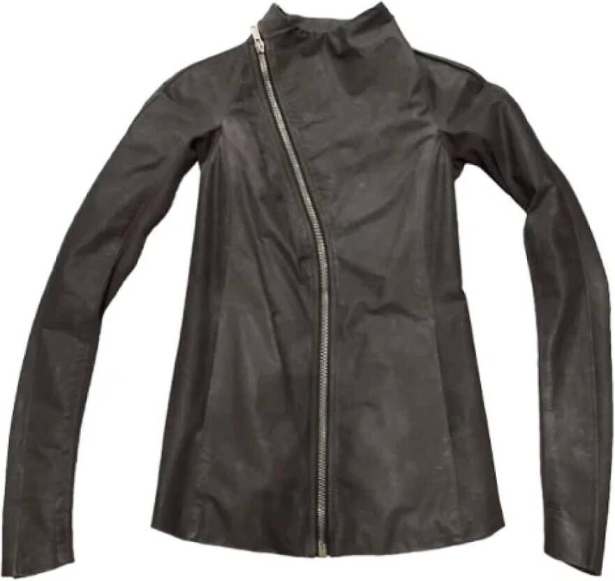 Rick Owens Pre-owned Leather outerwear Gray Dames