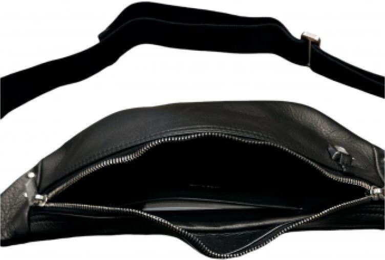 Rick Owens Rugzakken Sac banane small Geo Bumbag noir cuir lisse Rick O in zwart - Foto 4
