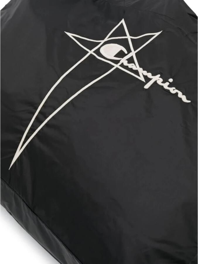 Rick Owens Shoppers & Totes Black Nylon Tote Bag With Iconic Logo in zwart - Foto 2