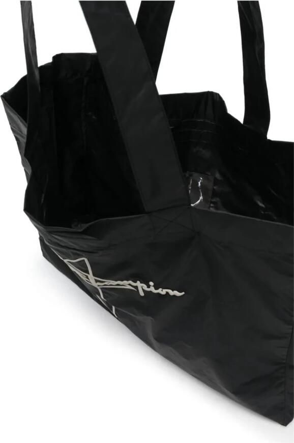Rick Owens Shoppers & Totes Black Nylon Tote Bag With Iconic Logo in zwart - Foto 4
