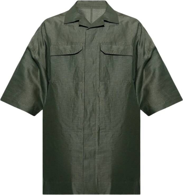 Rick Owens Groene Oversized Korte Mouwen Shirt Green Heren