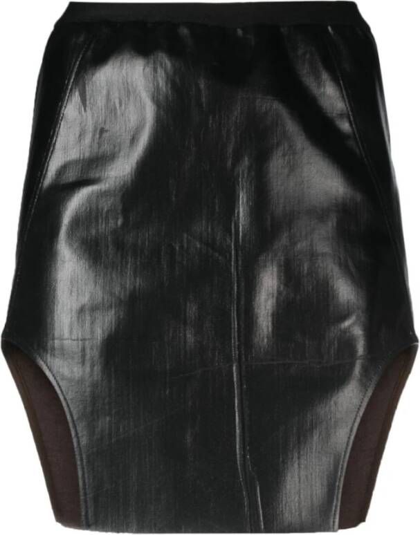 Rick Owens Zwarte rok met hoge taille en uitsparingen Black Dames