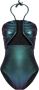 Rick Owens Groen Iridescent Uitgesneden Badpak Green Dames - Thumbnail 1