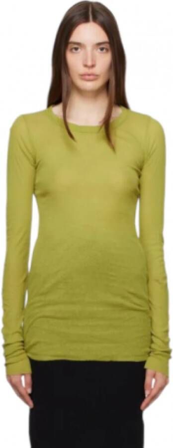 Rick Owens Zuurgroene T-shirt met Lange Mouwen van Katoen Green Dames