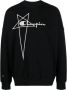 Rick Owens Zwarte Logo-Geborduurde Trui Black Heren - Thumbnail 1