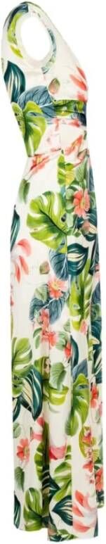 RINASCIMENTO Lange jurk met tropische print Cfc0114892003 Wit Dames
