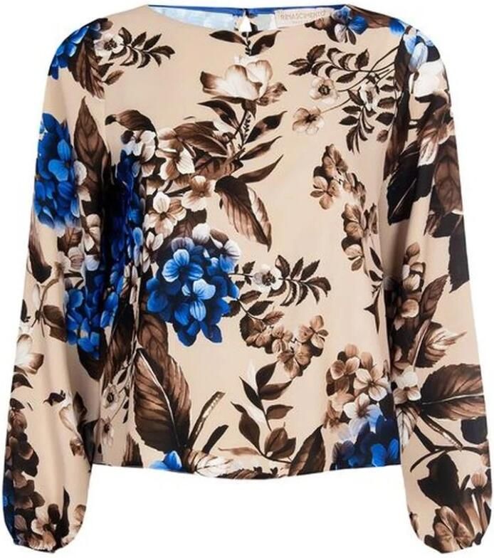 RINASCIMENTO Blauwe Bloemenprint Blouse met Lange Mouwen Blue Dames - Foto 3