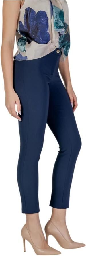 RINASCIMENTO Blauwe Effen Broek met Rits en Knoopsluiting Blue Dames - Foto 2