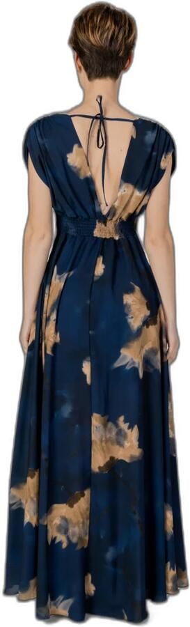 RINASCIMENTO Blauwe Jurk met Bloemenprint en V-hals Blue Dames - Foto 4