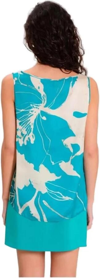 RINASCIMENTO Bloemenprint Zijden Mouwloze Blouse Top Blue Dames - Foto 3