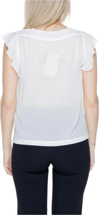 RINASCIMENTO Witte Keyhole Blouse Korte Mouwen White Dames - Foto 2