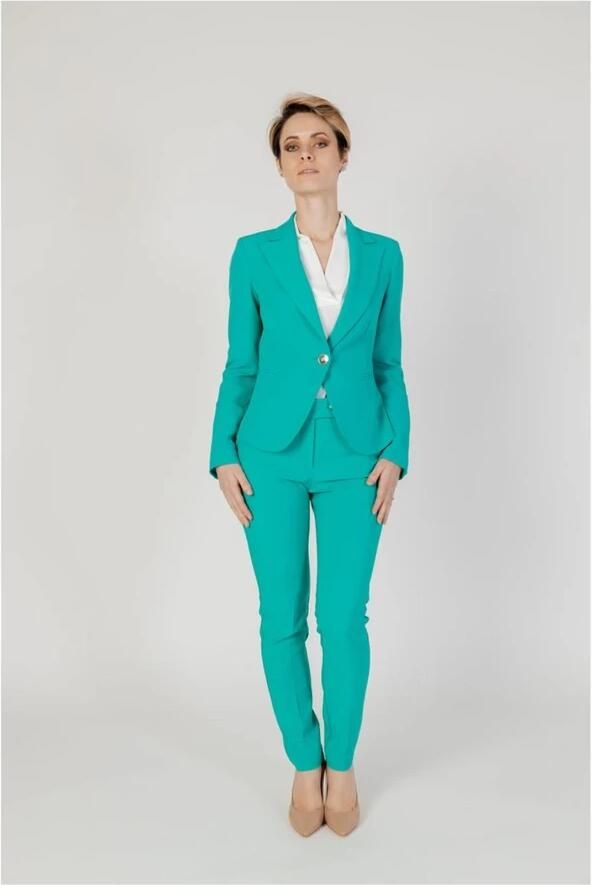 RINASCIMENTO Groene broek met rits en knoopsluiting Green Dames - Foto 3