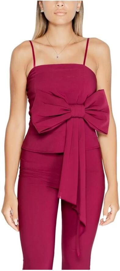 RINASCIMENTO Bordeaux Zip-Up Strappy Top Red Dames - Foto 4