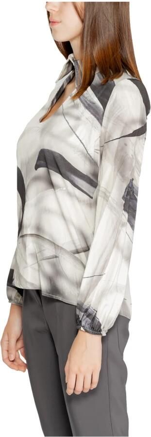 RINASCIMENTO Grijze Blouse met Abstracte Print en Keyhole Halslijn Multicolor Dames - Foto 4