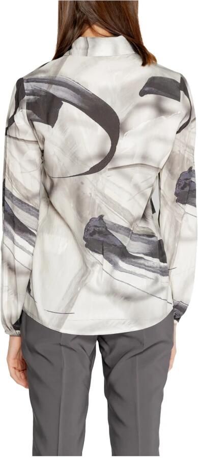 RINASCIMENTO Grijze Blouse met Abstracte Print en Keyhole Halslijn Multicolor Dames