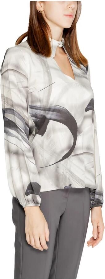 RINASCIMENTO Grijze Blouse met Abstracte Print en Keyhole Halslijn Multicolor Dames - Foto 3