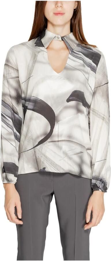 RINASCIMENTO Grijze Blouse met Abstracte Print en Keyhole Halslijn Multicolor Dames - Foto 2