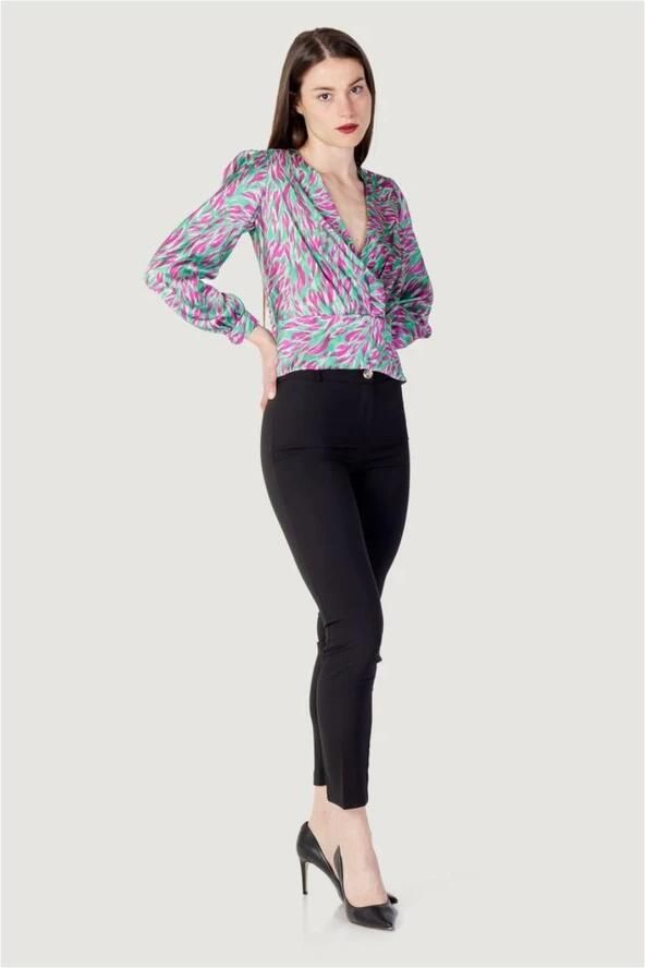 RINASCIMENTO Gedrukte blouse met V-hals en lange mouwen Multicolor Dames