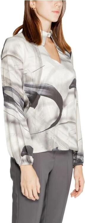 RINASCIMENTO Grijze Blouse met Abstracte Print en Keyhole Halslijn Multicolor Dames - Foto 2