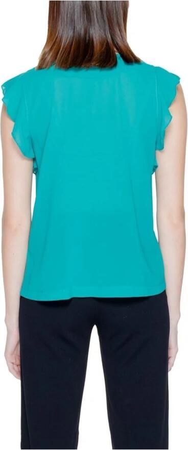 RINASCIMENTO Groene Blouse met Volant V-hals Green Dames