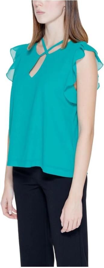 RINASCIMENTO Groene Blouse met Volant V-hals Green Dames - Foto 2