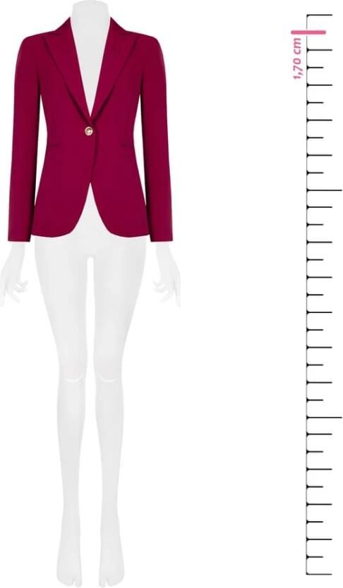 RINASCIMENTO Single Button Technical Fabric Blazer Jacket Red Dames - Foto 2