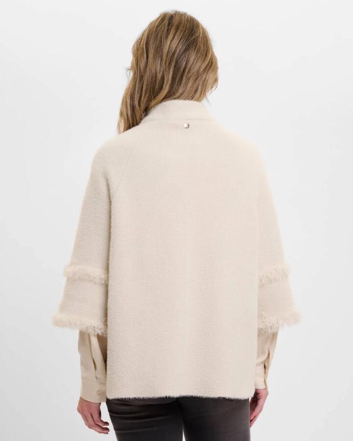 Rino&Pelle Cape Sweatshirt met Franjes Beige Dames - Foto 2
