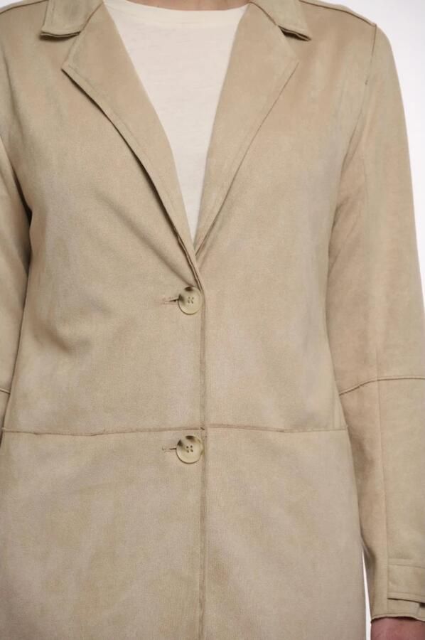 Rino&Pelle Faux Suede Desert Coat Beige Dames - Foto 3