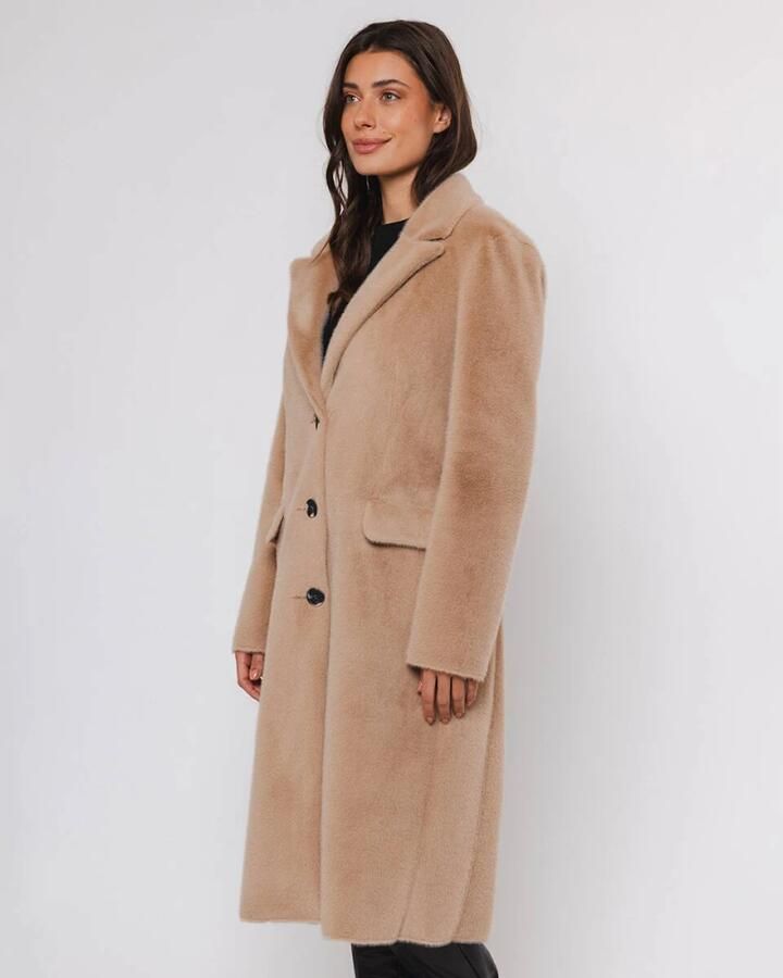 Rino&Pelle Lange Single Breasted Jas Beige Dames - Foto 2