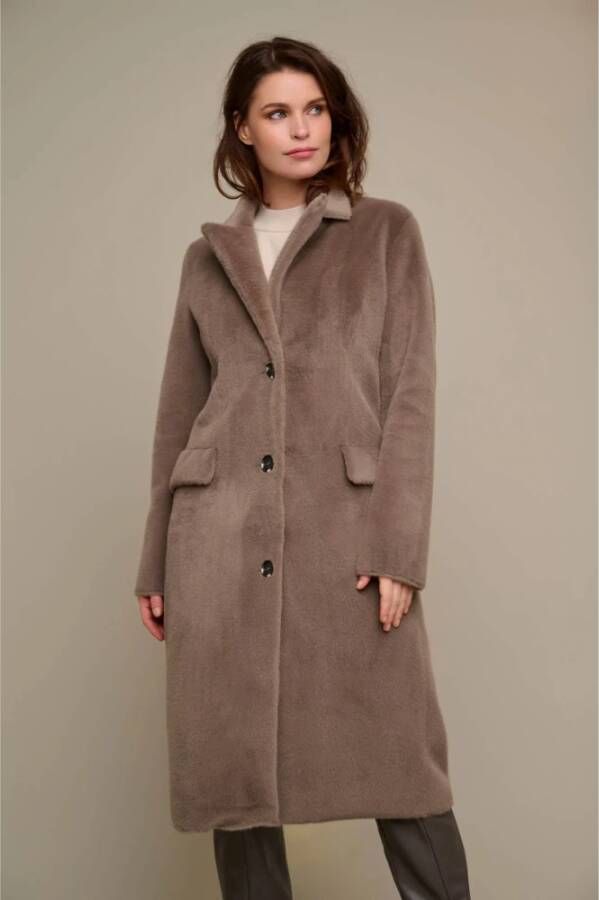 Rino&Pelle Single-Breasted Coats Beige Dames