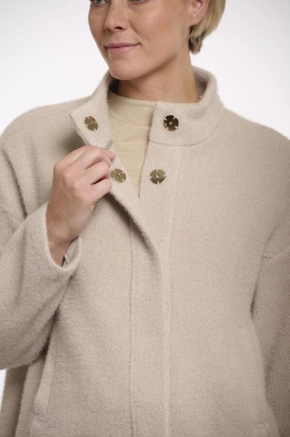 Rino&Pelle Snap Closure Boxy Jacket Levin Beige Dames - Foto 7