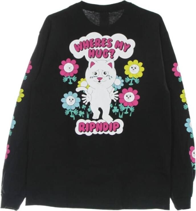 Ripndip lange mouwen waar mijn knuffel l s tee Zwart Heren