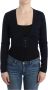 Roberto Cavalli Elegante Zwarte Cropped Wollen Cardigan Black Dames - Thumbnail 1