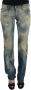 Roberto Cavalli Blauwe Was Katoenen Slim Fit Bootcut Jeans Blauw Dames - Thumbnail 1