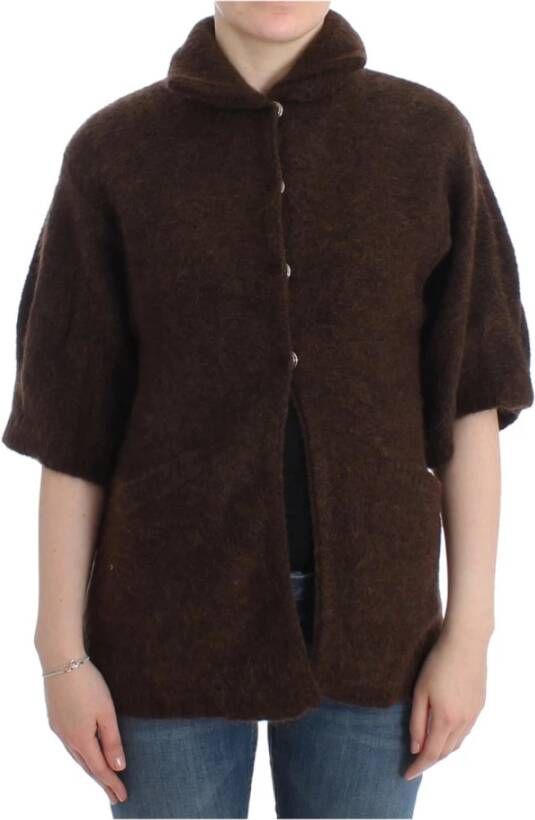 Roberto Cavalli Brown mohair knitted cardigan Brown Dames
