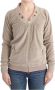 Roberto Cavalli Beige Vest met Rits en Gouden Accenten Beige Dames - Thumbnail 1