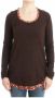 Roberto Cavalli Luxueuze Bruine Zijden Appliqué Trui Brown Dames - Thumbnail 1