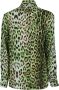 Roberto Cavalli decorates this long-sleeved shirt with an all-over leopard print. To enhance the bold look the motif comes in an alternative green colour Groen Dames - Thumbnail 1