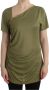 Roberto Cavalli Groene Blouse Top met Logo Details en Gouden Accenten Groen Dames - Thumbnail 1