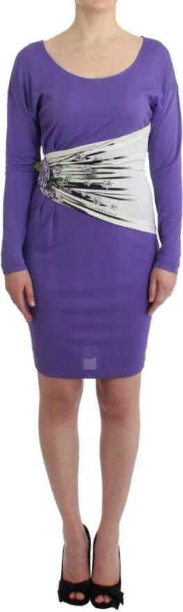 Roberto Cavalli Longspeved jurk Purple Dames