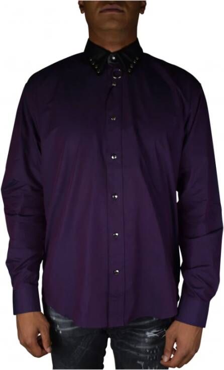Roberto Cavalli Overhemd Purple Heren