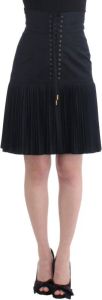 Roberto Cavalli Pleated Laced Skirt Zwart Dames