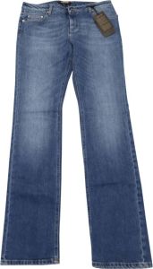 Roberto Cavalli Straight Jeans With Logo Blauw Dames