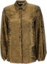 Roberto Cavalli Lamé Top met Panther Head Detail Yellow Dames - Thumbnail 1