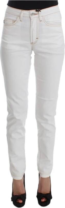 Roberto Cavalli Witte Slim Fit Jeans van Katoenmix Wit Dames