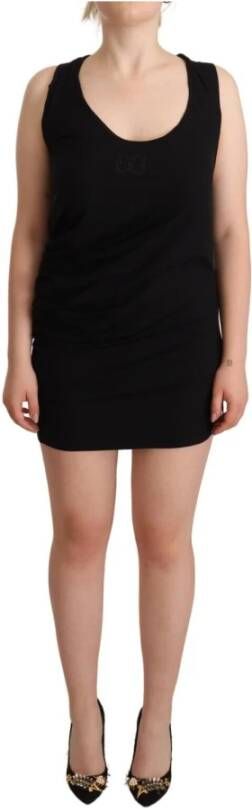Roberto Cavalli Zwarte mouwloze katoenen schede mini -jurk Zwart Dames