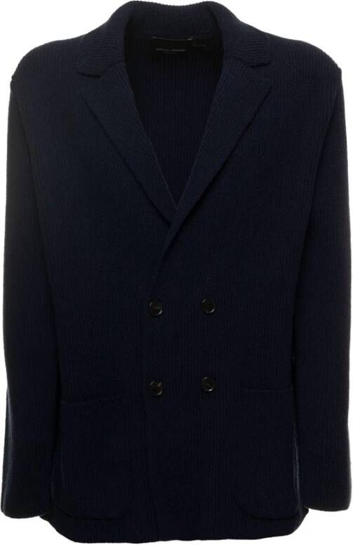 Roberto Collina Blazer Blauw Heren