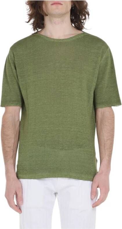 Roberto Collina Boot halslijn t-shirt Groen Heren